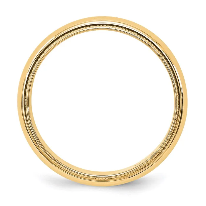 Solid 14K Yellow Gold 5mm Milgrain Half Round MensWomens Wedding Band Ring Size 13 Goldia Rings Solid 14K Yellow Gold 5mm Milgrain Half Round MensWomens Wedding Band Ring Size 13 Goldia Rings