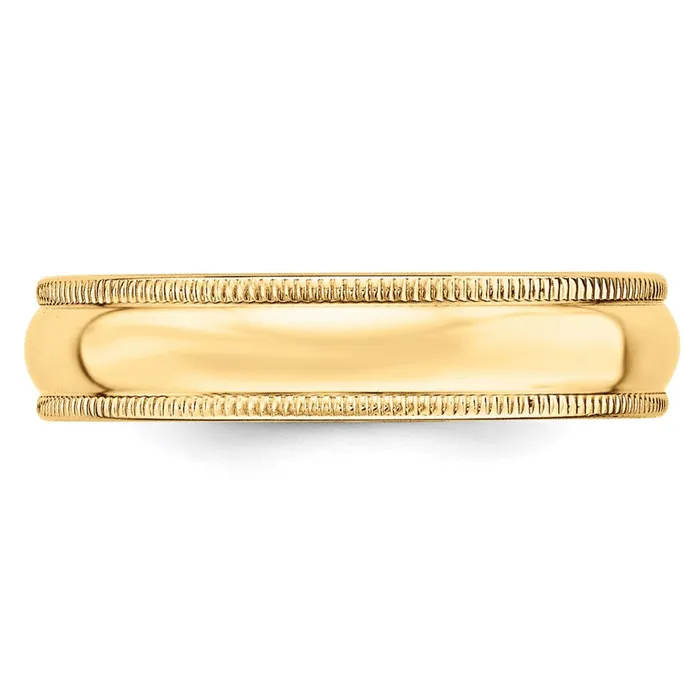 Solid 14K Yellow Gold 5mm Milgrain Half Round MensWomens Wedding Band Ring Size 13 Goldia Rings Solid 14K Yellow Gold 5mm Milgrain Half Round MensWomens Wedding Band Ring Size 13 Goldia Rings
