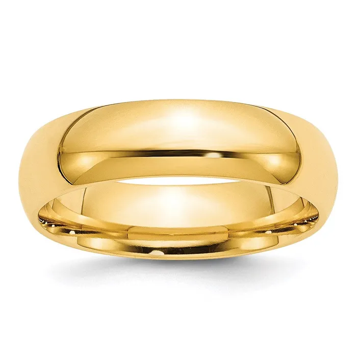 Solid 14K Yellow Gold 6mm Comfort Fit MensWomens Wedding Band Ring Size 6 Goldia Rings Solid 14K Yellow Gold 6mm Comfort Fit MensWomens Wedding Band Ring Size 6 Goldia Rings