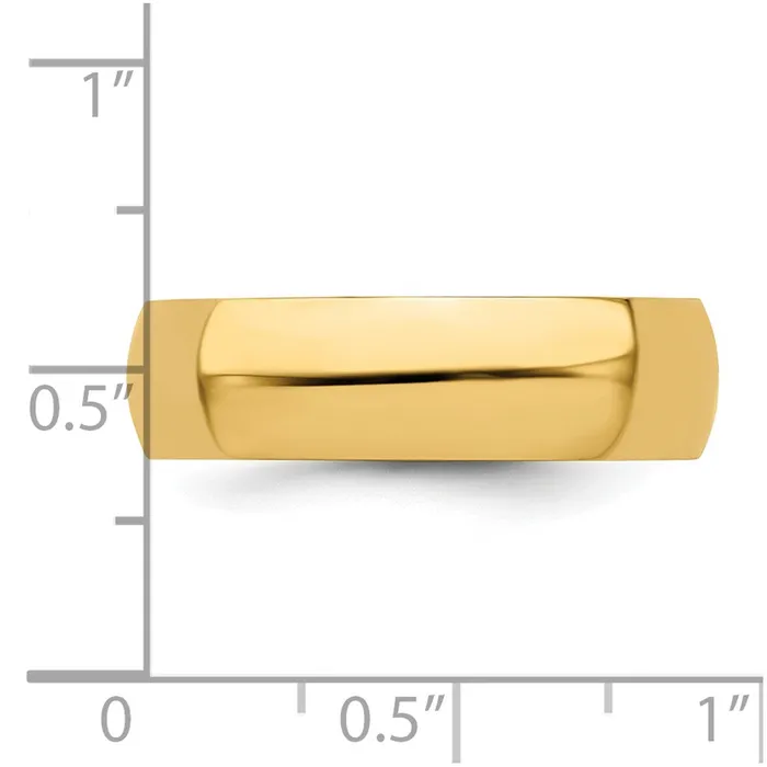 Solid 14K Yellow Gold 6mm HalfRound Wedding MensWomens Wedding Band Ring Size 6 Goldia Rings Solid 14K Yellow Gold 6mm HalfRound Wedding MensWomens Wedding Band Ring Size 6 Goldia Rings