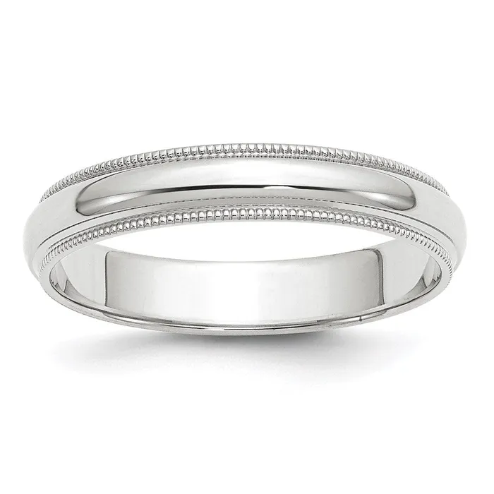 Solid 14K Yellow Gold White Gold 4mm Milgrain MensWomens Wedding Band Ring Size 105 Goldia Rings