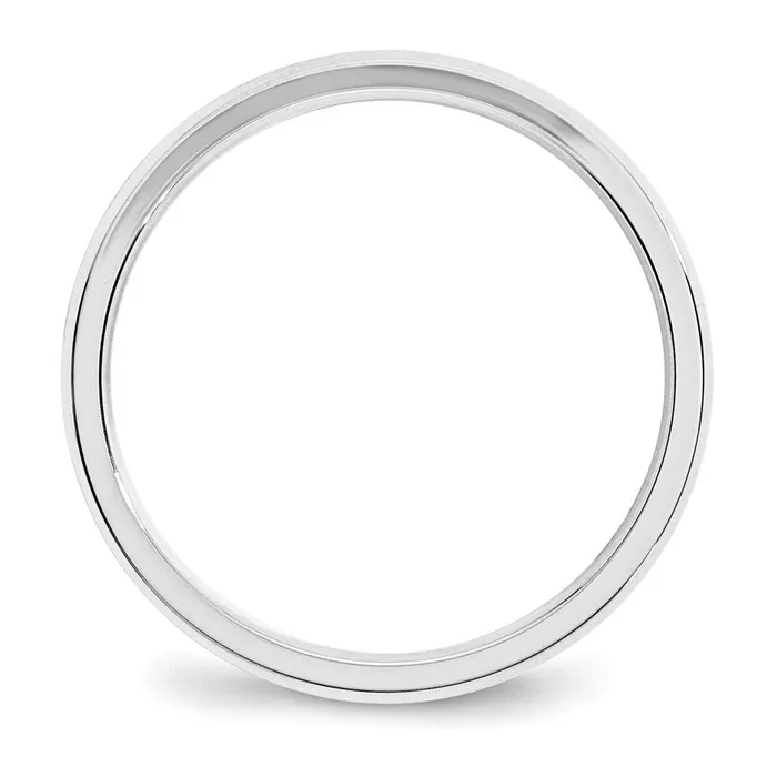 Solid 18K White Gold 3mm Bevel Edge Comfort Fit MensWomens Wedding Band Ring Size 135 Goldia Rings
