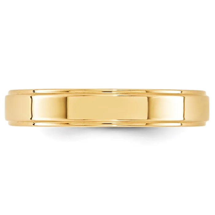 Solid 18K Yellow Gold 4mm Flat with Step Edge MensWomens Wedding Band Ring Size 125 Goldia Rings Solid 18K Yellow Gold 4mm Flat with Step Edge MensWomens Wedding Band Ring Size 125 Goldia Rings