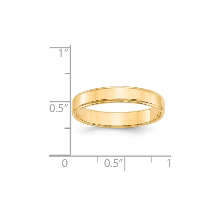 Solid 18K Yellow Gold 4mm Flat with Step Edge MensWomens Wedding Band Ring Size 125 Goldia Rings Solid 18K Yellow Gold 4mm Flat with Step Edge MensWomens Wedding Band Ring Size 125 Goldia Rings