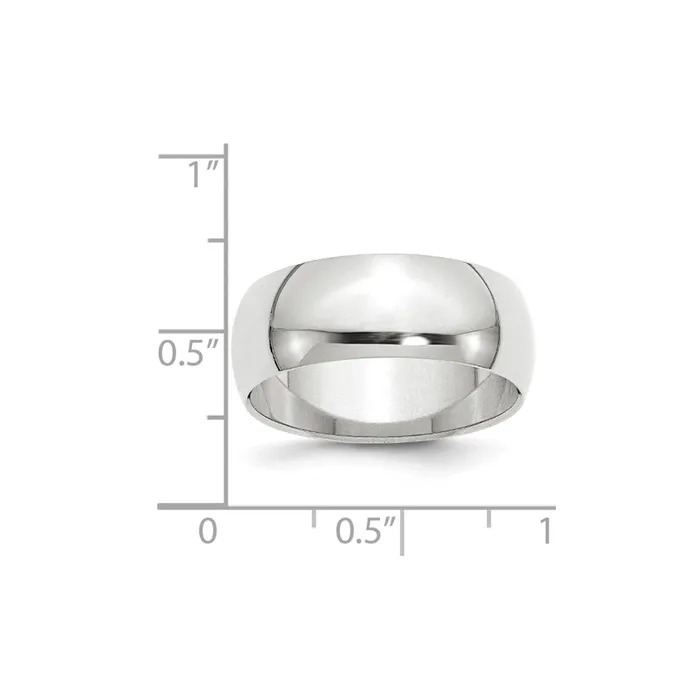 Solid 18K Yellow Gold White Gold 8mm HalfRound MensWomens Wedding Band Ring Size 115 Goldia Rings Solid 18K Yellow Gold White Gold 8mm HalfRound MensWomens Wedding Band Ring Size 115 Goldia Rings