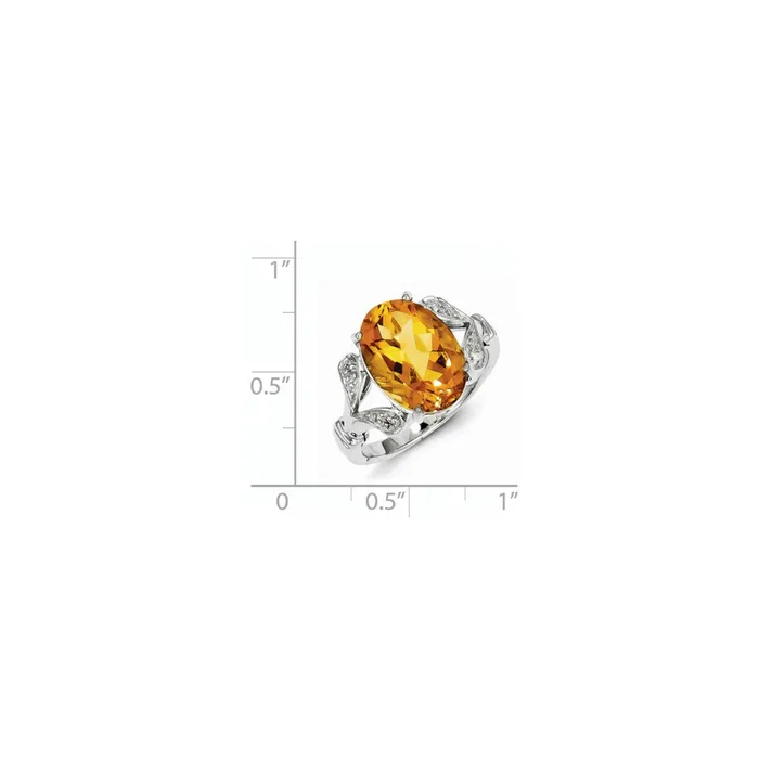 Sterling Silver Rhodium Citrine u0026 Diamond Ring Goldia Rings