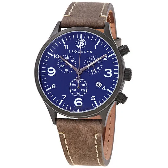 Watches JMS always Original Brooklyn Watch Co Bedford Brownstone II Quartz Blue Dial Mens Watch 307BLU5 Watches JMS always Original Brooklyn Watch Co Bedford Brownstone II Quartz Blue Dial Mens Watch 307BLU5