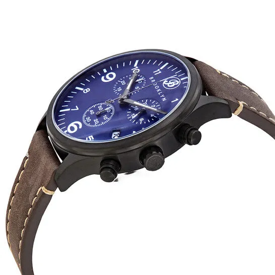 Watches JMS always Original Brooklyn Watch Co Bedford Brownstone II Quartz Blue Dial Mens Watch 307BLU5