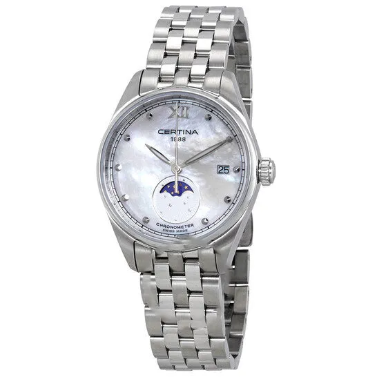 Watches JMS always Original Certina DS8 Quartz Chronometer White Mother of Pearl Dial Ladies Watch C0332571111800