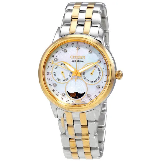 Watches JMS always Original Citizen EcoDrive Calendrier Chronograph Diamond Ladies Watch FD000451D