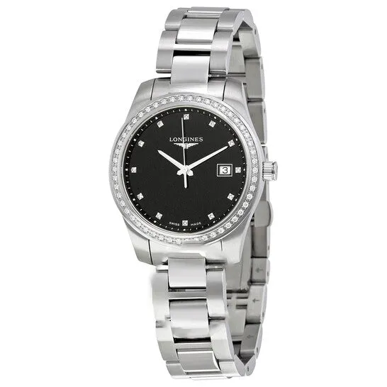 Watches JMS always Original Longines Conquest Black Dial Diamond Ladies Watch L34010576 Watches JMS always Original Longines Conquest Black Dial Diamond Ladies Watch L34010576