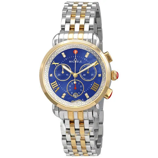 Watches JMS always Original Michele Sport Sail Chronograph Quartz Diamond Blue Dial Unisex Watch MWW01C000144