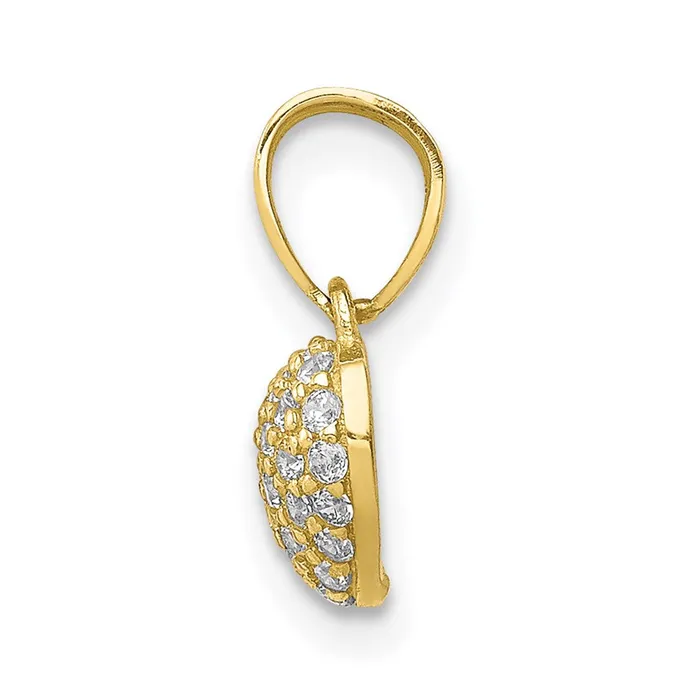 10K CZ Micro Pave Heart Pendant TreasureFineJewelers Necklaces