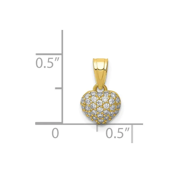 10K CZ Micro Pave Heart Pendant TreasureFineJewelers Necklaces