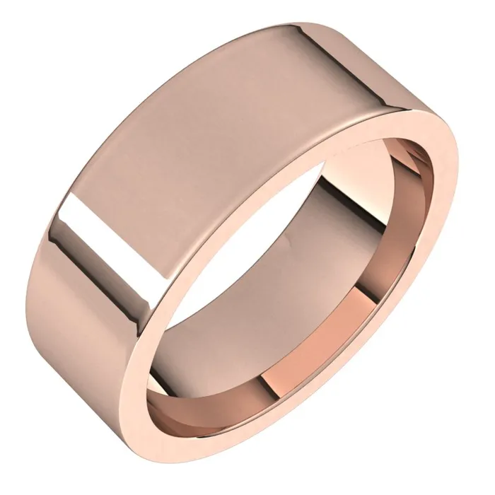 10K Rose Gold 7 mm flat comfort fit Wedding Band TreasureFineJewelers Rings 10K Rose Gold 7 mm flat comfort fit Wedding Band TreasureFineJewelers Rings