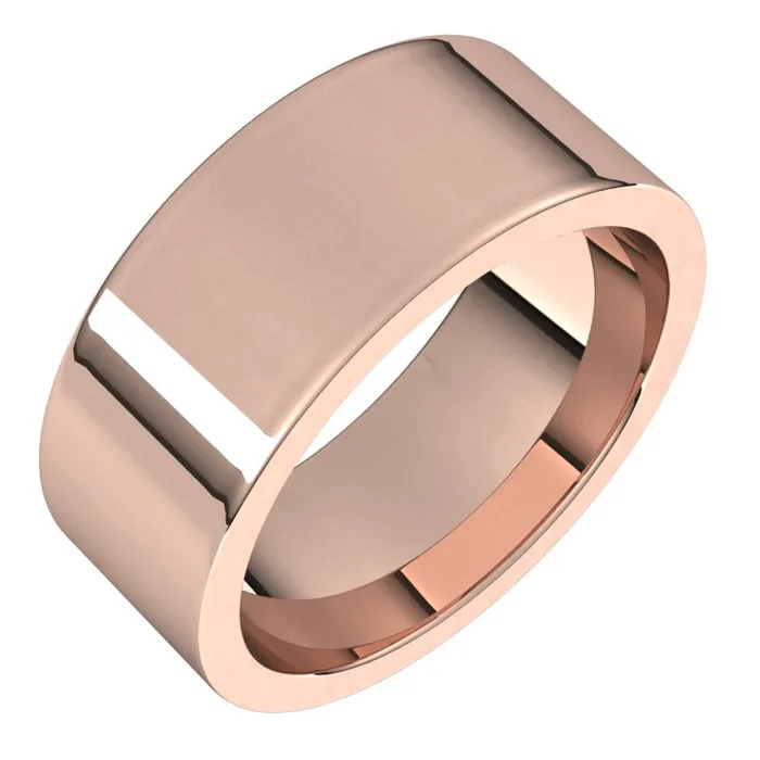 10K Rose Gold 8 mm flat comfort fit Wedding Band TreasureFineJewelers Rings 10K Rose Gold 8 mm flat comfort fit Wedding Band TreasureFineJewelers Rings