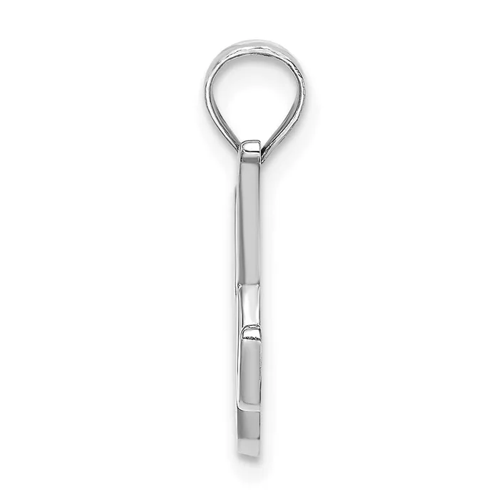 10K White Gold Polished K Script Initial Charm TreasureFineJewelers Charm Necklaces