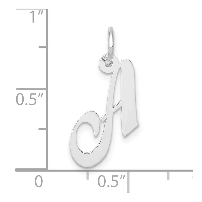 10k White Gold Small Fancy Script Initial A Charm TreasureFineJewelers Charm Necklaces