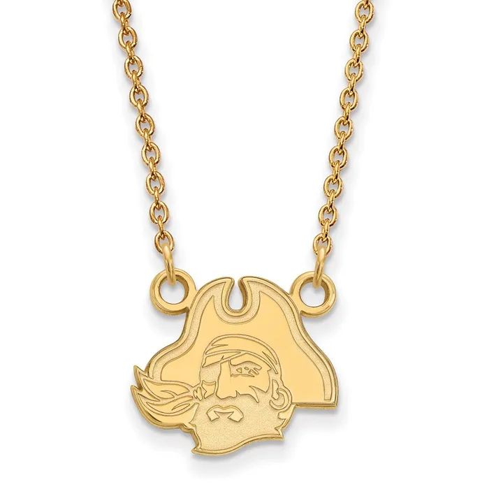 10K Yellow Gold East Carolina University Small Pendant with Necklace TreasureFineJewelers Necklaces