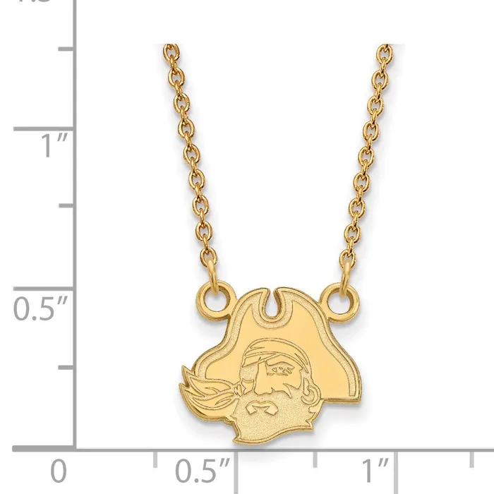 10K Yellow Gold East Carolina University Small Pendant with Necklace TreasureFineJewelers Necklaces