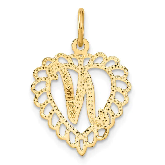 10k Yellow Gold Initial N Charm TreasureFineJewelers Charm Necklaces