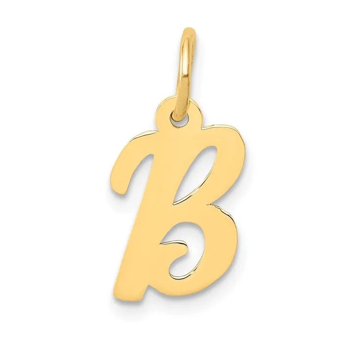 10k Yellow Gold Small Script Initial B Charm TreasureFineJewelers Charm Necklaces