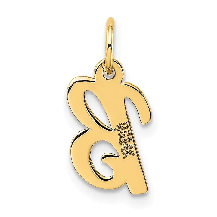 10k Yellow Gold Small Script Initial B Charm TreasureFineJewelers Charm Necklaces