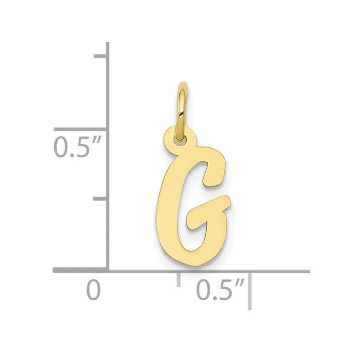 10k Yellow Gold Small Script Initial G Charm TreasureFineJewelers Charm Necklaces