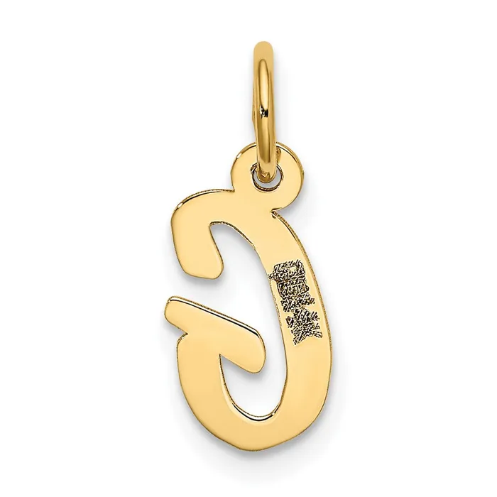 10k Yellow Gold Small Script Initial G Charm TreasureFineJewelers Charm Necklaces