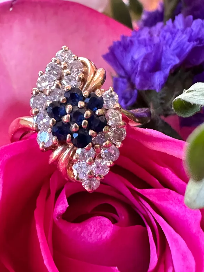14 K Yellow Gold Sapphire Diamond Ring 20001915 ONeills Estate Jewelry Rings 14 K Yellow Gold Sapphire Diamond Ring 20001915 ONeills Estate Jewelry Rings