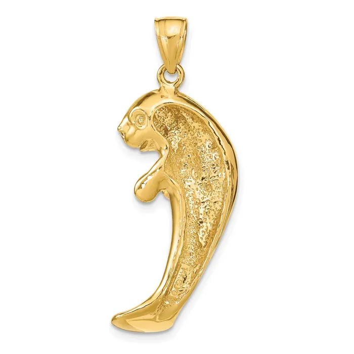 14K 2D Polished Single Manatee Charm TreasureFineJewelers Charm Necklaces