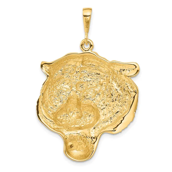 14k Diamondcut Tigers Head Pendant TreasureFineJewelers Necklaces