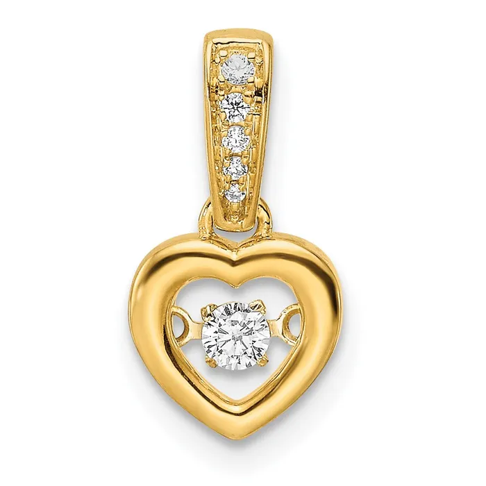 14k Diamond Polished Heart Dangle Pendant TreasureFineJewelers Necklaces 14k Diamond Polished Heart Dangle Pendant TreasureFineJewelers Necklaces