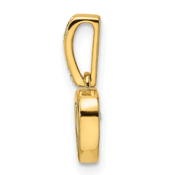 14k Diamond Polished Heart Dangle Pendant TreasureFineJewelers Necklaces