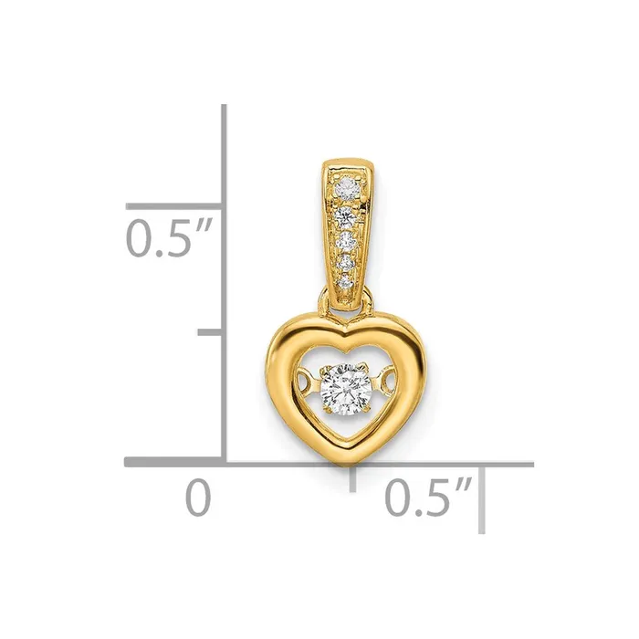 14k Diamond Polished Heart Dangle Pendant TreasureFineJewelers Necklaces