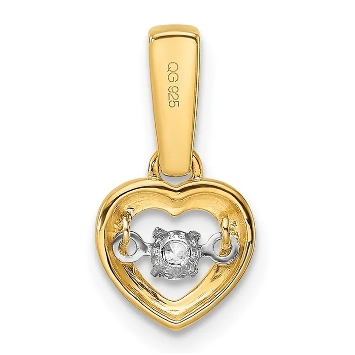 14k Diamond Polished Heart Dangle Pendant TreasureFineJewelers Necklaces