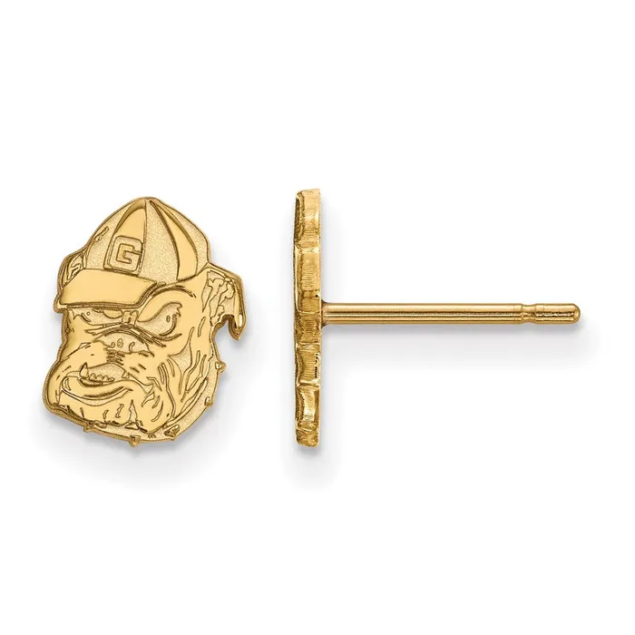 14k Gold University of Georgia Bulldog Extra Small Post Earrings TreasureFineJewelers Earrings