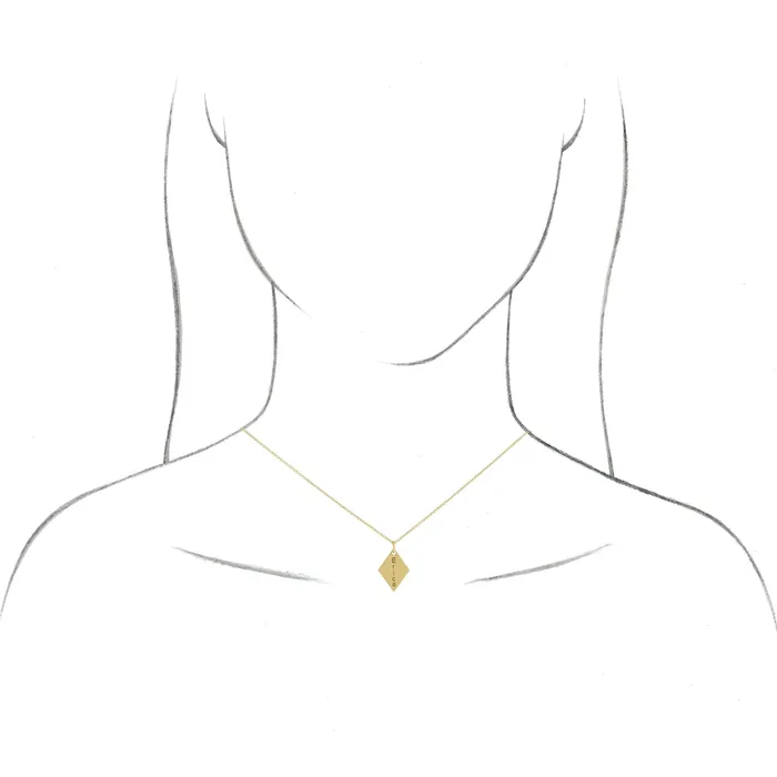 14K Rose Gold Engravable DiamondShaped 1618 Necklace TreasureFineJewelers Necklaces