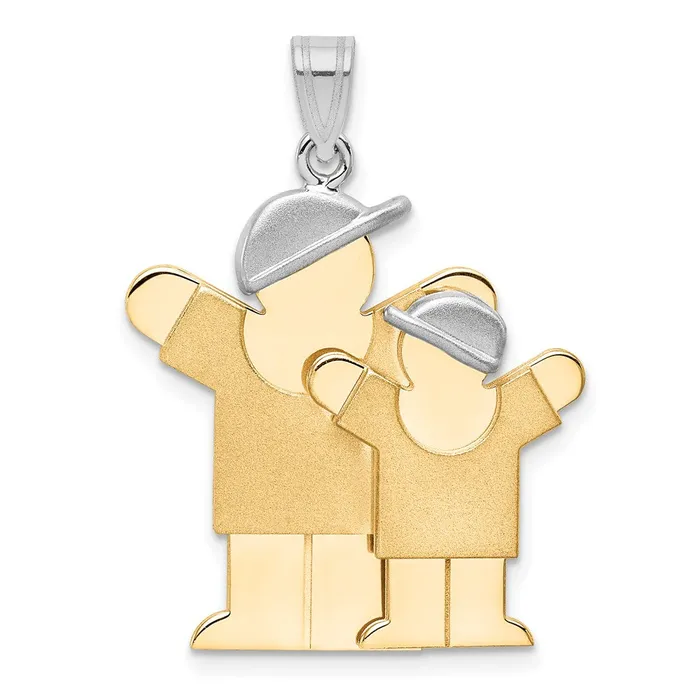 14k TwoTone Big Boy and Little Boy Engravable Charm TreasureFineJewelers Rings