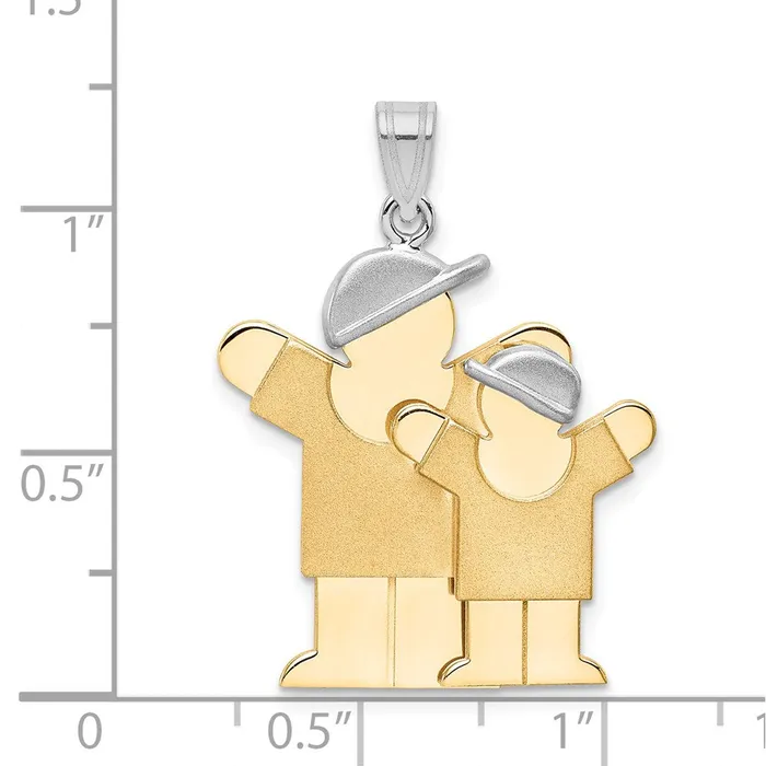 14k TwoTone Big Boy and Little Boy Engravable Charm TreasureFineJewelers Rings