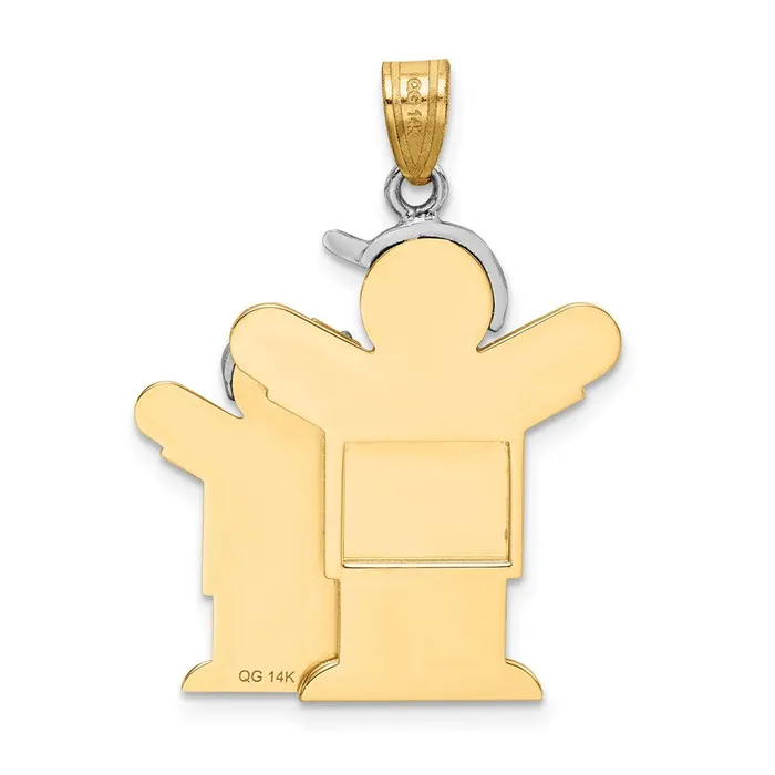 14k TwoTone Big Boy and Little Boy Engravable Charm TreasureFineJewelers Rings