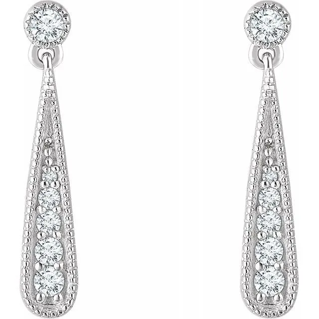 14K White 16 CTW Diamond Teardrop Earrings TreasureFineJewelers Earrings