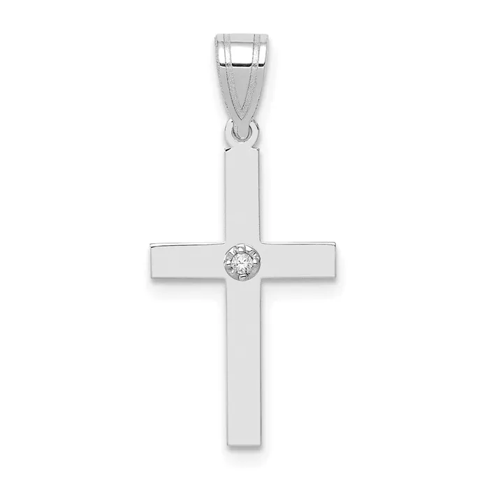 14k White Gold 01ct Diamond Cross Pendant TreasureFineJewelers Necklaces 14k White Gold 01ct Diamond Cross Pendant TreasureFineJewelers Necklaces