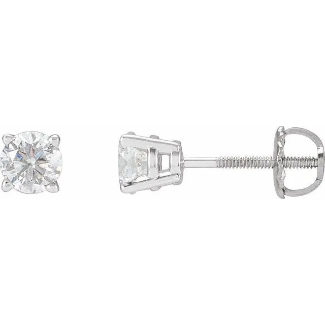 14K White Gold 1 12 CTW Natural Diamond Stud Earrings TreasureFineJewelers Earrings
