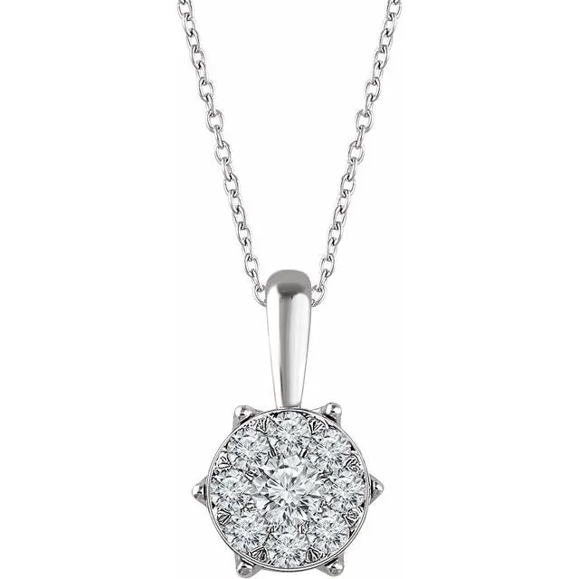 14K White Gold 13 CTW Natural Diamond 1618 Necklace TreasureFineJewelers Necklaces