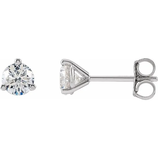 14K White Gold 34 CTW LabGrown Diamond Stud Earrings TreasureFineJewelers Earrings