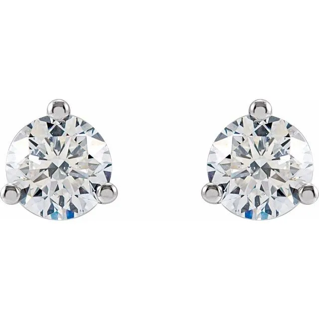 14K White Gold 34 CTW LabGrown Diamond Stud Earrings TreasureFineJewelers Earrings