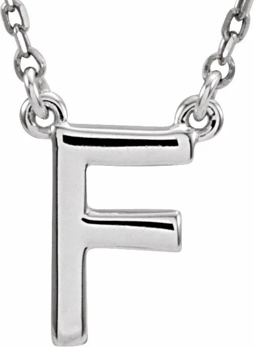 14K White Gold Block Initial F 16 Necklace TreasureFineJewelers Necklaces 14K White Gold Block Initial F 16 Necklace TreasureFineJewelers Necklaces