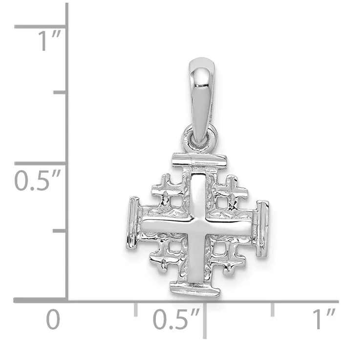 14k White Gold Jerusalem Cross Charm TreasureFineJewelers Charm Necklaces