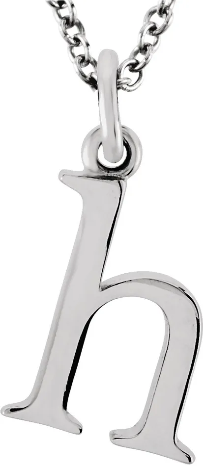 14K White Gold Lowercase Initial h 16 Necklace TreasureFineJewelers Necklaces 14K White Gold Lowercase Initial h 16 Necklace TreasureFineJewelers Necklaces